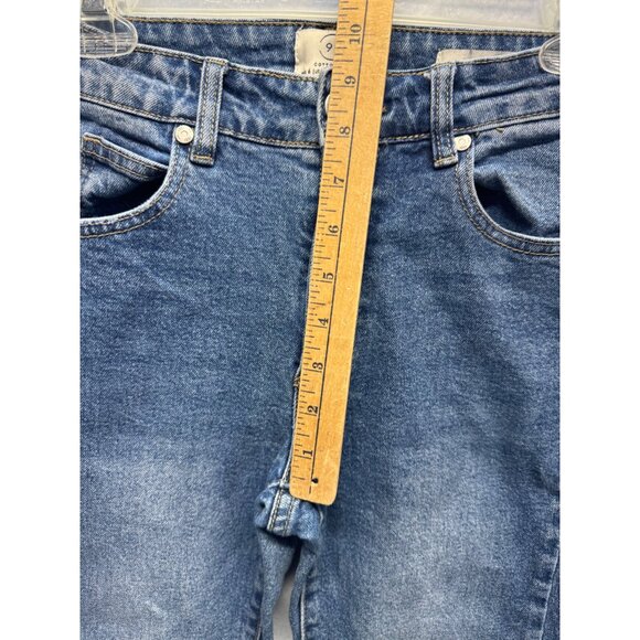 Cotton On 91 Womens Mid-Rise Blue Denim Jeans Size 2 Distressed Hem Casual - Picture 5 of 10